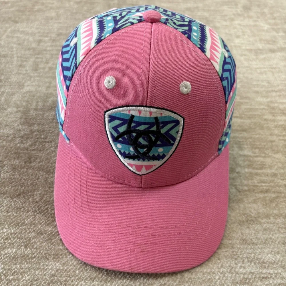 Ariat Youth Pink Aztec Print Baseball‎ Cap Girl's One Size